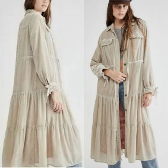 NWT Free People Belladonna Velour Duster Small Cardigan - Picture 1 of 7